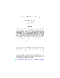Numerous Proofs of &zeta;(2)