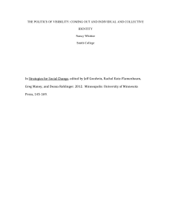 The Politics of Visibility: Coming Out and Individual