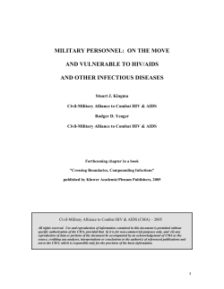 Military Personnel - On the Move and Vulnerable to HIV AIDS and