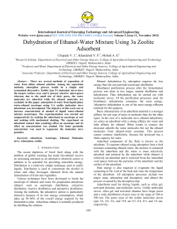 Dehydration of Ethanol-Water Mixture Using 3a Zeolite