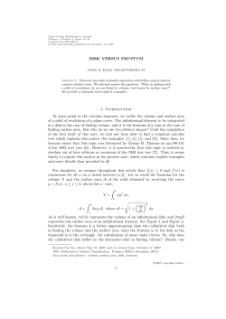 DISK VERSUS FRUSTUM 1. Introduction At some