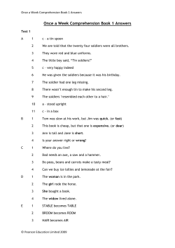 Once A Week Comprehension Book1 Answers