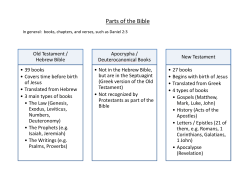 BRED Parts of the Bible