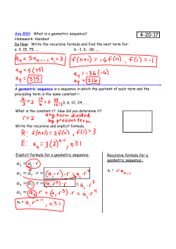 A geometric sequence is a sequence in which the quotient of each