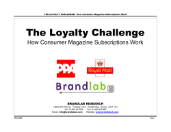 The Loyalty Challenge: How Consumer Magazine Subscriptions