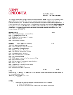 Curriculum Minor APPAREL AND TEXTILES