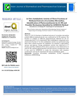 In Vitro Antidiabetic Activity of Three Fractions of Methanol Extracts