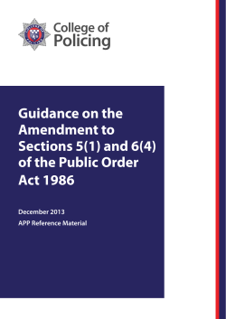 Guidance on the Amendment to Sections 5(1) and 6(4) of the Public