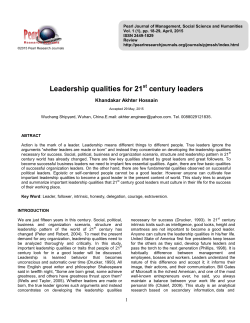 Leadership qualities for 21 century leaders