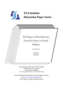 FSA Institute Discussion Paper Series