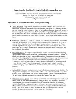 Suggestions for Teaching Writing to International Students