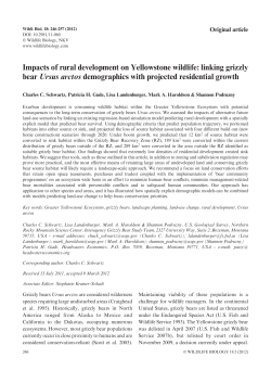 Impacts of rural development on Yellowstone wildlife: linking grizzly