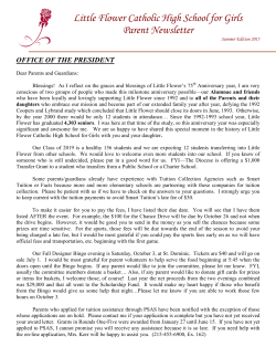 Summer 2015 - Little Flower Catholic High School for Girls