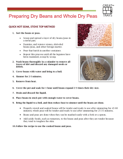Preparing Dry Beans and Dry Whole Peas
