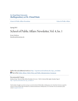 School of Public Affairs Newsletter, Vol. 4, Iss. 1