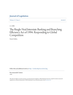 The Riegle-Neal Interstate Banking and Branching Efficiency Act of