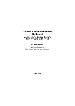 Towards a New Constitutional Settlement