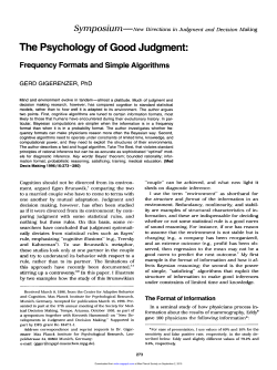 The Psychology of Good Judgment: