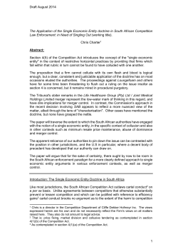The application of the Single Economic Entity doctrine in South
