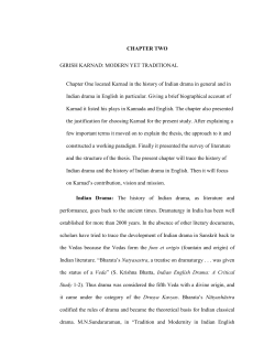 CHAPTER TWO GIRISH KARNAD: MODERN YET TRADITIONAL