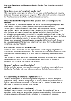 Common Questions and Answers about a Smoke Free Hospital