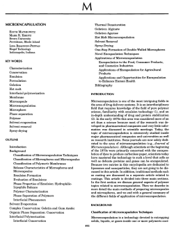 MICROENCAPSULATION Characterization Coacervation Emulsion