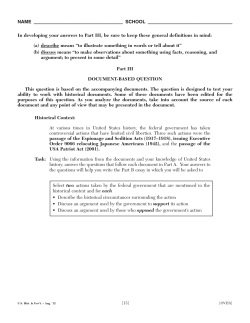 Limits on Civil Liberties DBQ