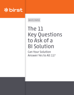 The 11 Key Questions to Ask of a BI Solution