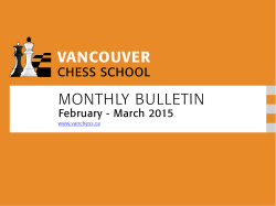 Monthly Bulletin - Vancouver Chess School