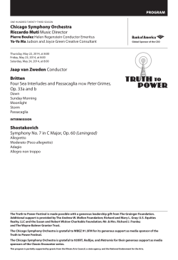 POWER TRUTH TO - Chicago Symphony Orchestra