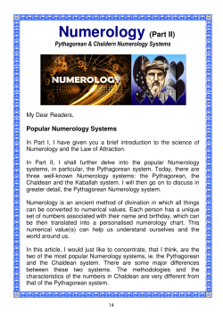 Numerology (Part II)