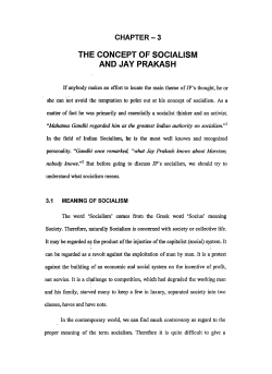THE CONCEPT OF SOCIALISM AND JAY PRAKASH