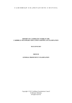 caribbeanexaminations council report on candidates` work in