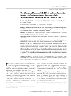 The Waning of Teriparatide Effect on Bone Formation Markers in