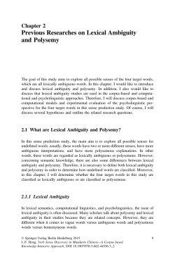 Previous Researches on Lexical Ambiguity and Polysemy