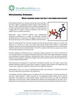 mitochondrial disorders: what happens when the