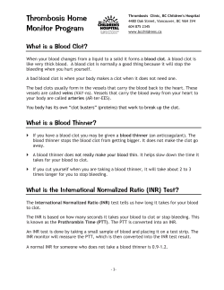 Thrombosis Home Monitor Program
