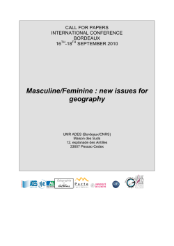 Masculine/Feminine : new issues for geography