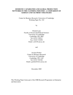 domestic capabilities and global production networks in the clothing