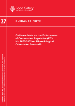 Guidance Note No. 27 - The Food Safety Authority of Ireland