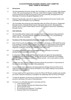 GLOUCESTERSHIRE ECONOMIC GROWTH JOINT COMMITTEE