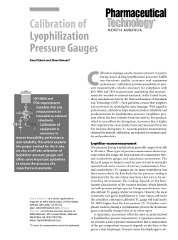 Calibration of Lyophilization Pressure Gauges