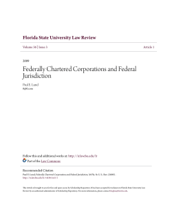 Federally Chartered Corporations and Federal Jurisdiction