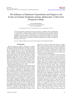 The Influence of Optimistic Expectations and Negative Life Events