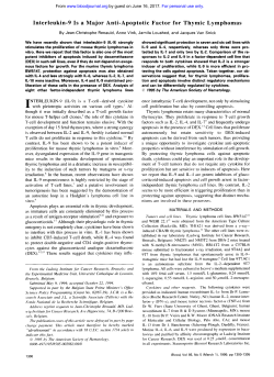 Interleukin-9 Is a Major Anti-Apoptotic Factor for