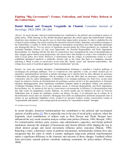 Fighting “Big Government”: Frames, Federalism, and Social Policy