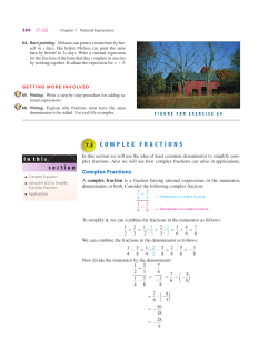 Chapter 7 Rational Expressions