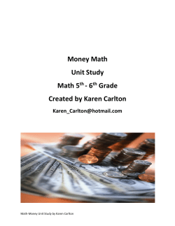 Money Math Unit Study Math 5th - 6th Grade - Circle