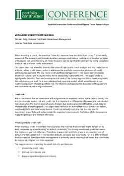 Measuring credit portfolio risk
