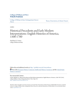 Historical Precedents and Early Modern Interpretations: English